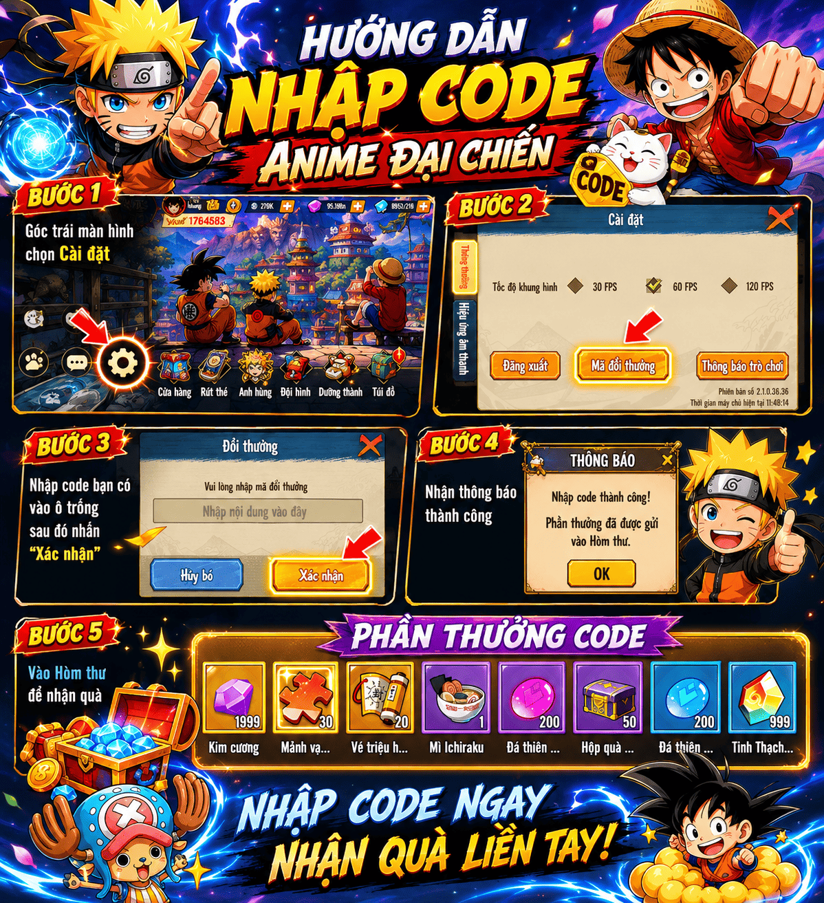 Hướng dẫn nhập Code